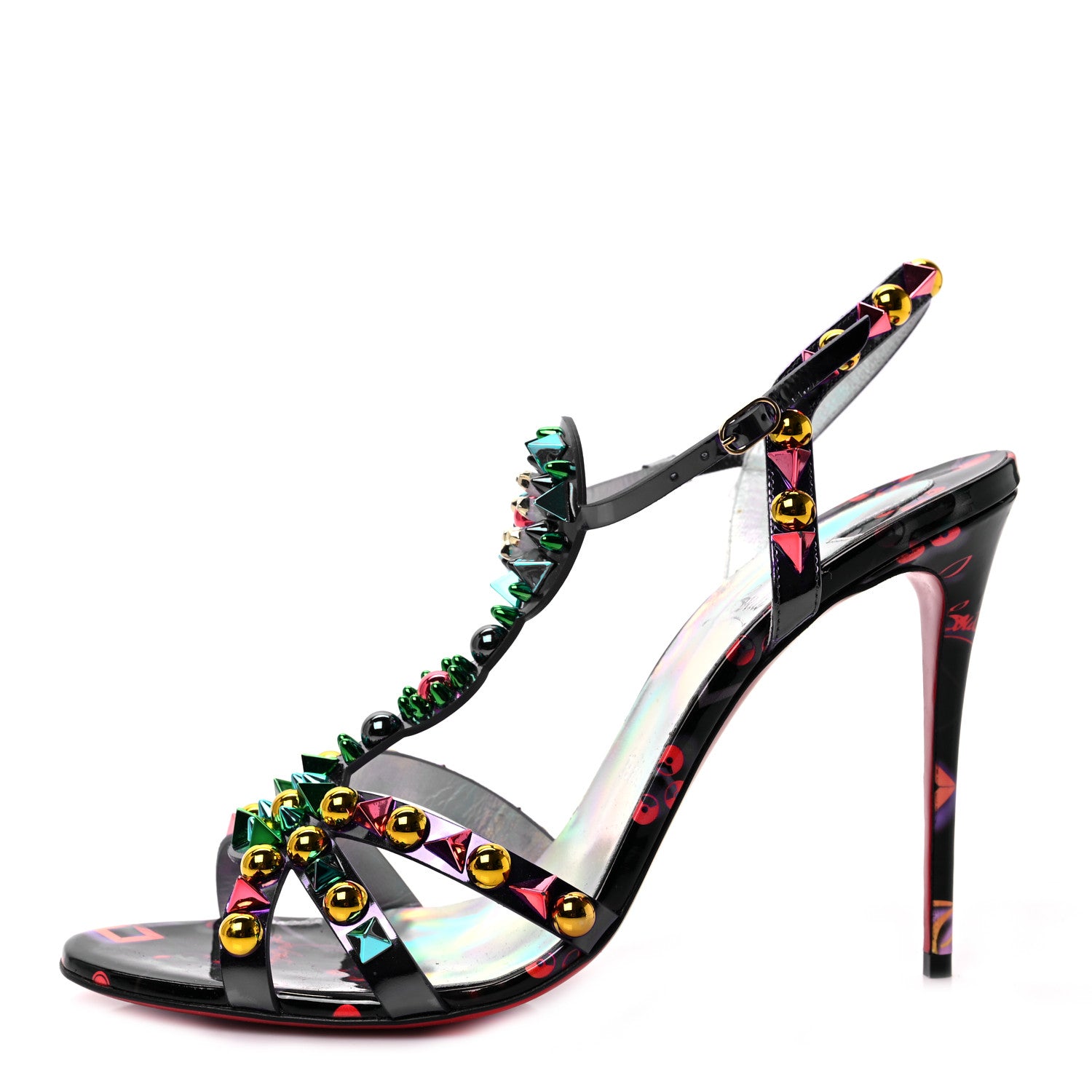 Christian Louboutin Patent Goldora 100 Sandals 41 Multicolor 1 of 8