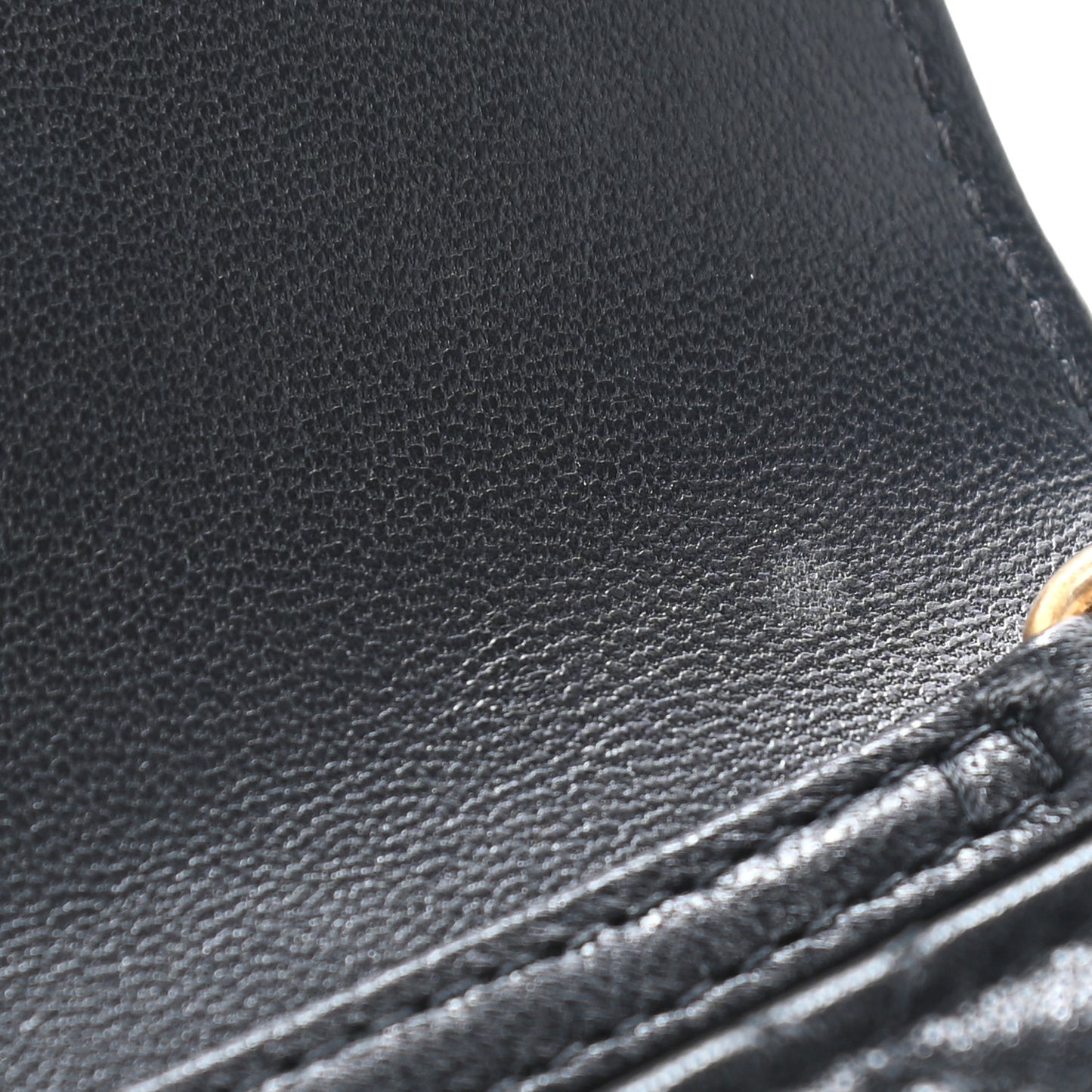 Lambskin Quilted Pearl Crush Clutch With Chain Black