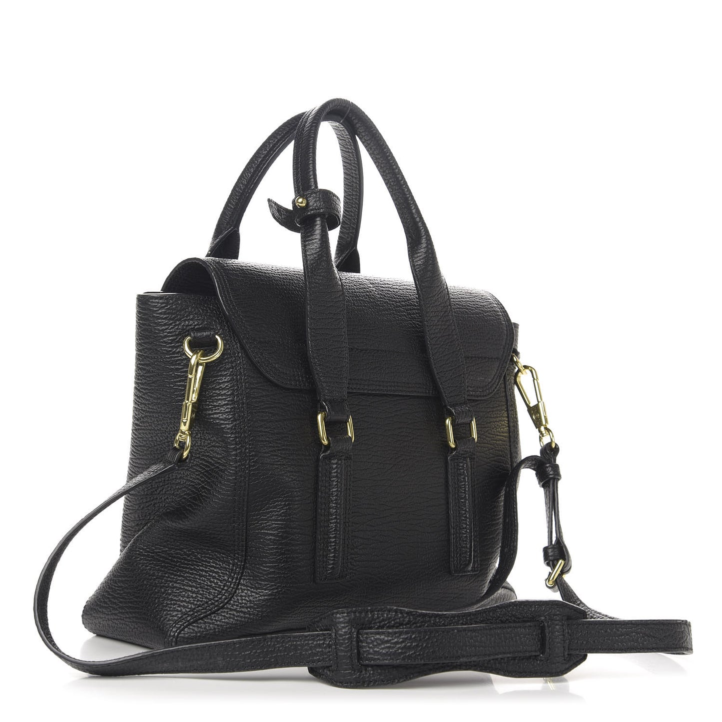 3.1 Textured Calfskin Medium Pashli Satchel Black