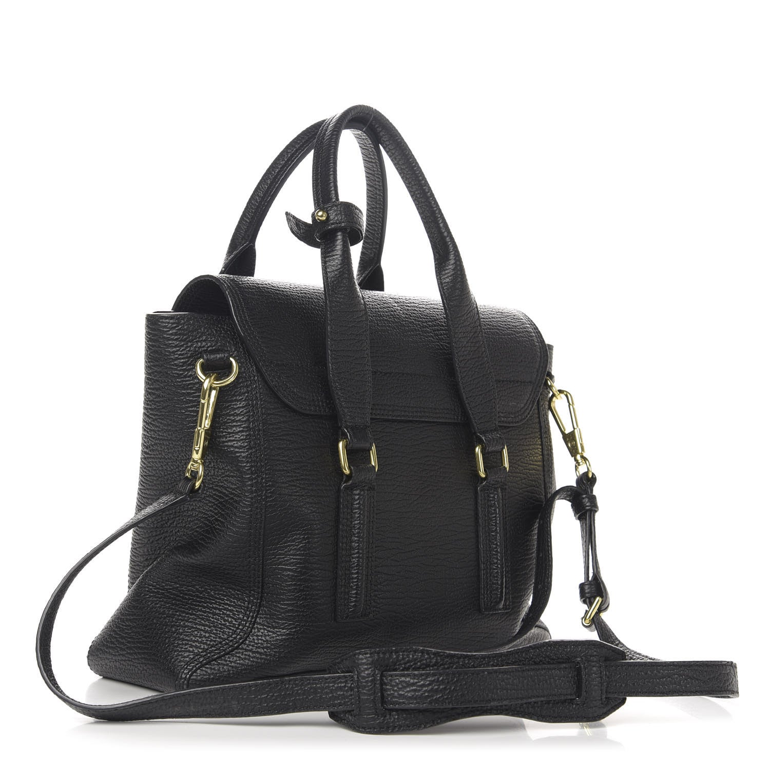 3.1 Phillip Lim 3.1 Textured Calfskin Medium Pashli Satchel Black 3 of 14