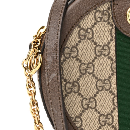 Gucci GG Supreme Monogram Web Mini Ophidia Round Shoulder Bag Brown 10 of 10