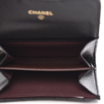 Chanel Caviar Quilted Flap Card Holder Chain Wristlet Black 4 of 9