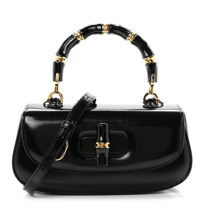 Gucci Shiny Polished Calfskin Medium Bamboo Diva Black 1 of 10