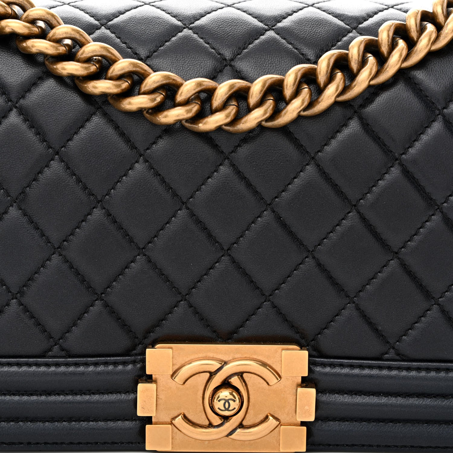 Chanel Lambskin Quilted Medium Boy Flap Black 8 of 11