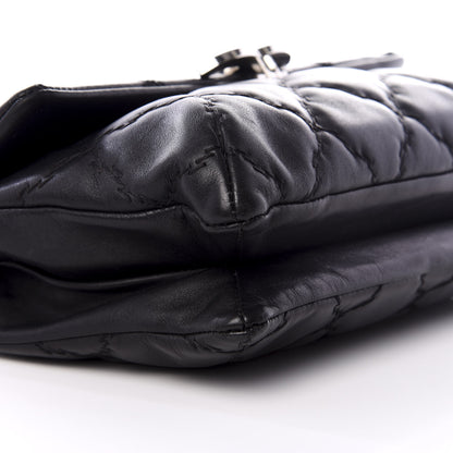 Chanel Calfskin Quilted Double Stitch Hamptons Clutch with Chain Black 6 of 9