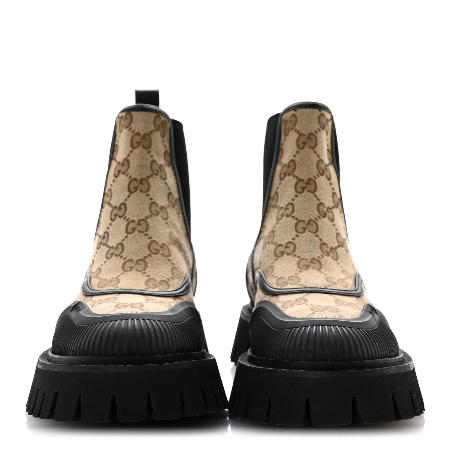 GG Supreme Monogram Ankle Booties 37.5 Mystic White Beige Ebony Black