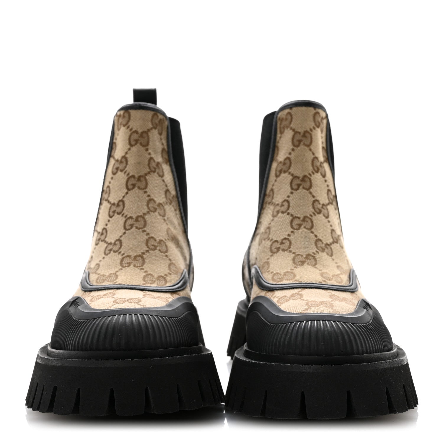 Gucci GG Supreme Monogram Ankle Booties 37.5 Mystic White Beige Ebony Black 3 of 12