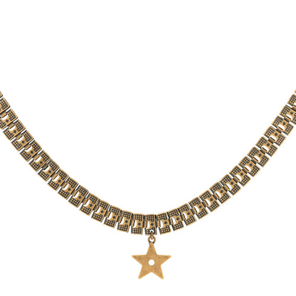 Christian Dior Metal Star Choker Necklace Aged Gold 1 of 5