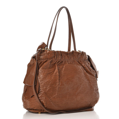 Prada Nappa Antique Bow Tote Bag Cocco 3 of 10