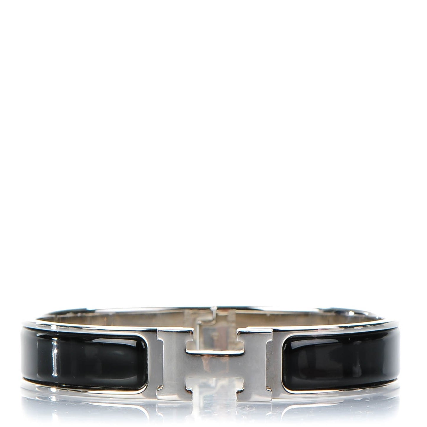 Enamel Narrow Clic Clac H Bracelet PM Black