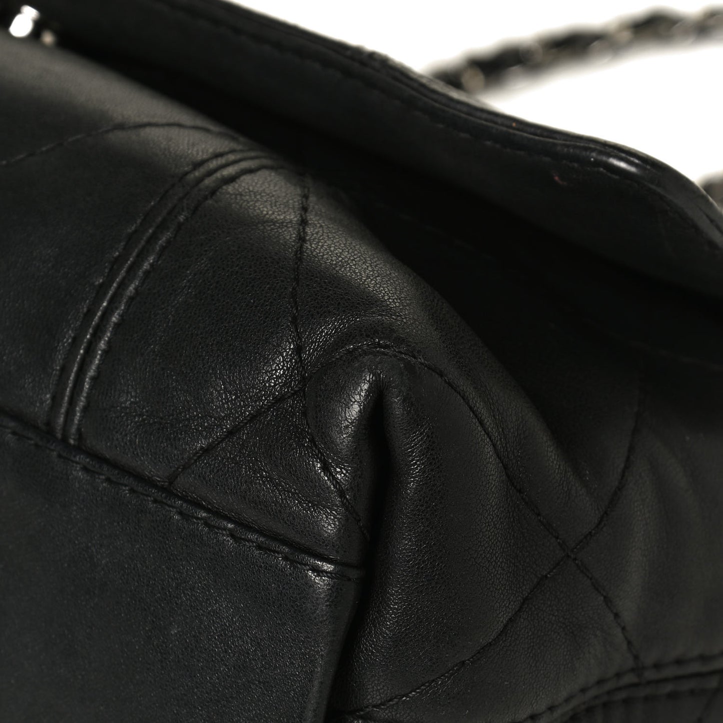 Lambskin Quilted Large Soft Touch Flap Black