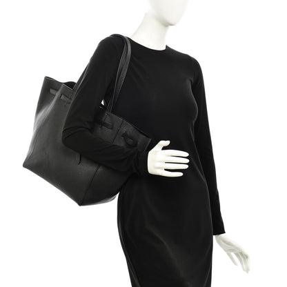 Celine Soft Grained Calfskin Small Belt Cabas Phantom Black 2 of 9