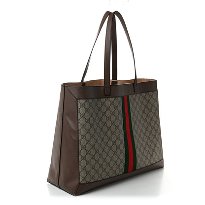 Gucci Gg Supreme Monogram Web Ophidia Tote Brown 4 of 11