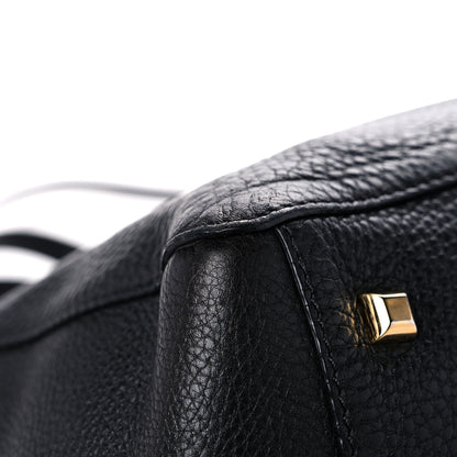 Valentino Garavani Grained Calfskin Jamaica Beaded My Rockstud Tote Black 9 of 15