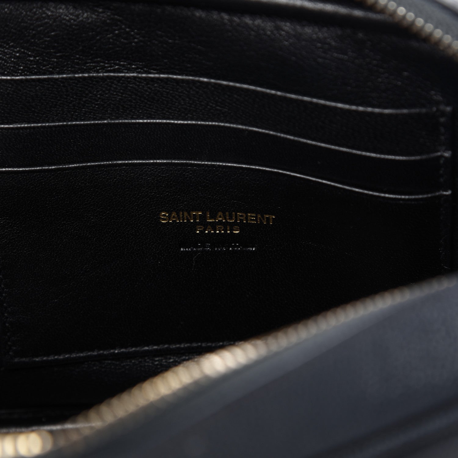 Saint Laurent Grain De Poudre Matelasse Monogram Mini Lou Camera Bag Dark Smog 8 of 9