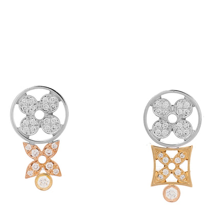 Louis Vuitton 18K Rose White Gold Diamond Idylle Blossom Earrings 1 of 5