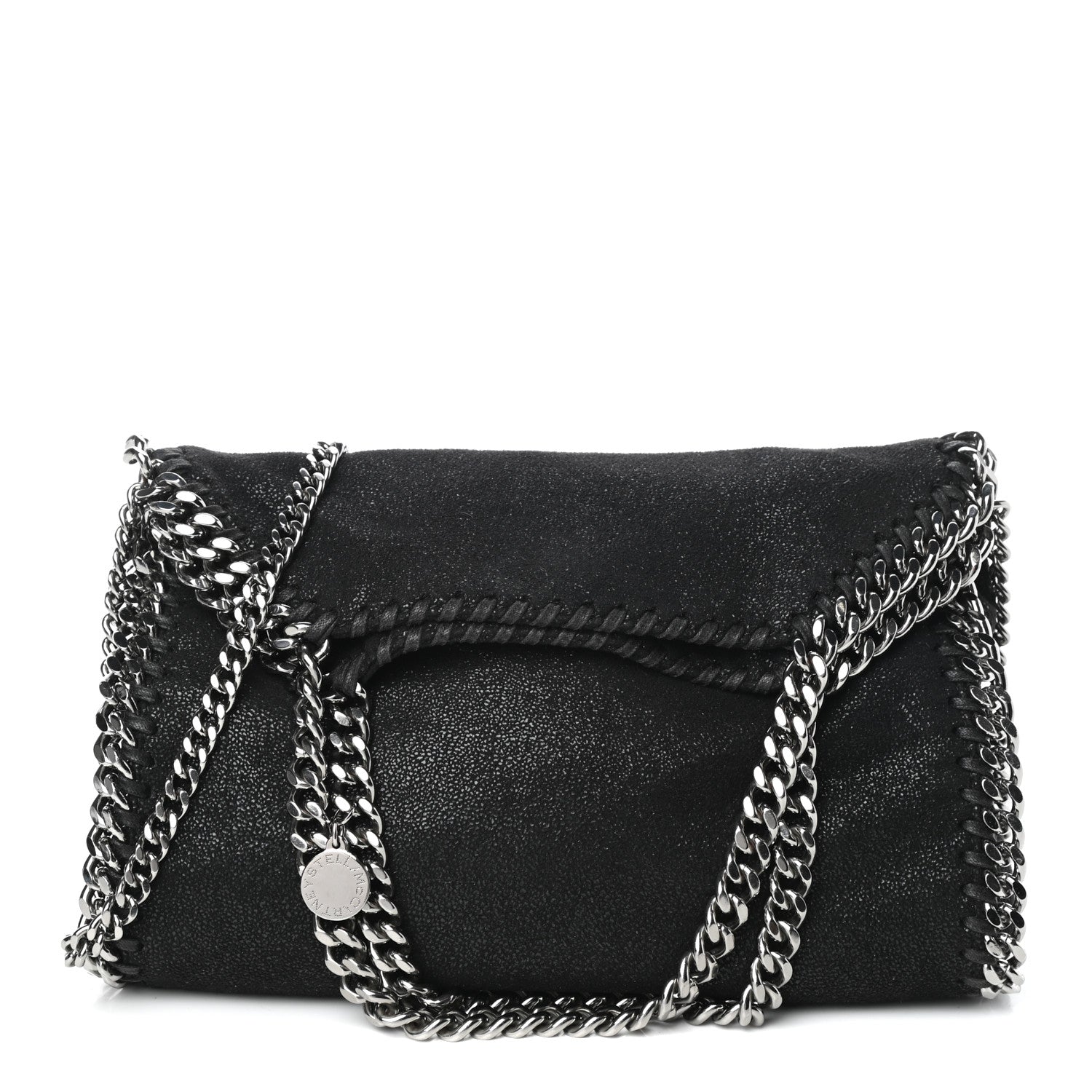 Stella McCartney Shaggy Deer Mini Falabella Fold Over Tote Black 1 of 8