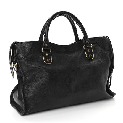 Balenciaga Chevre Gold Metallic Edge Hardware City Black 3 of 10
