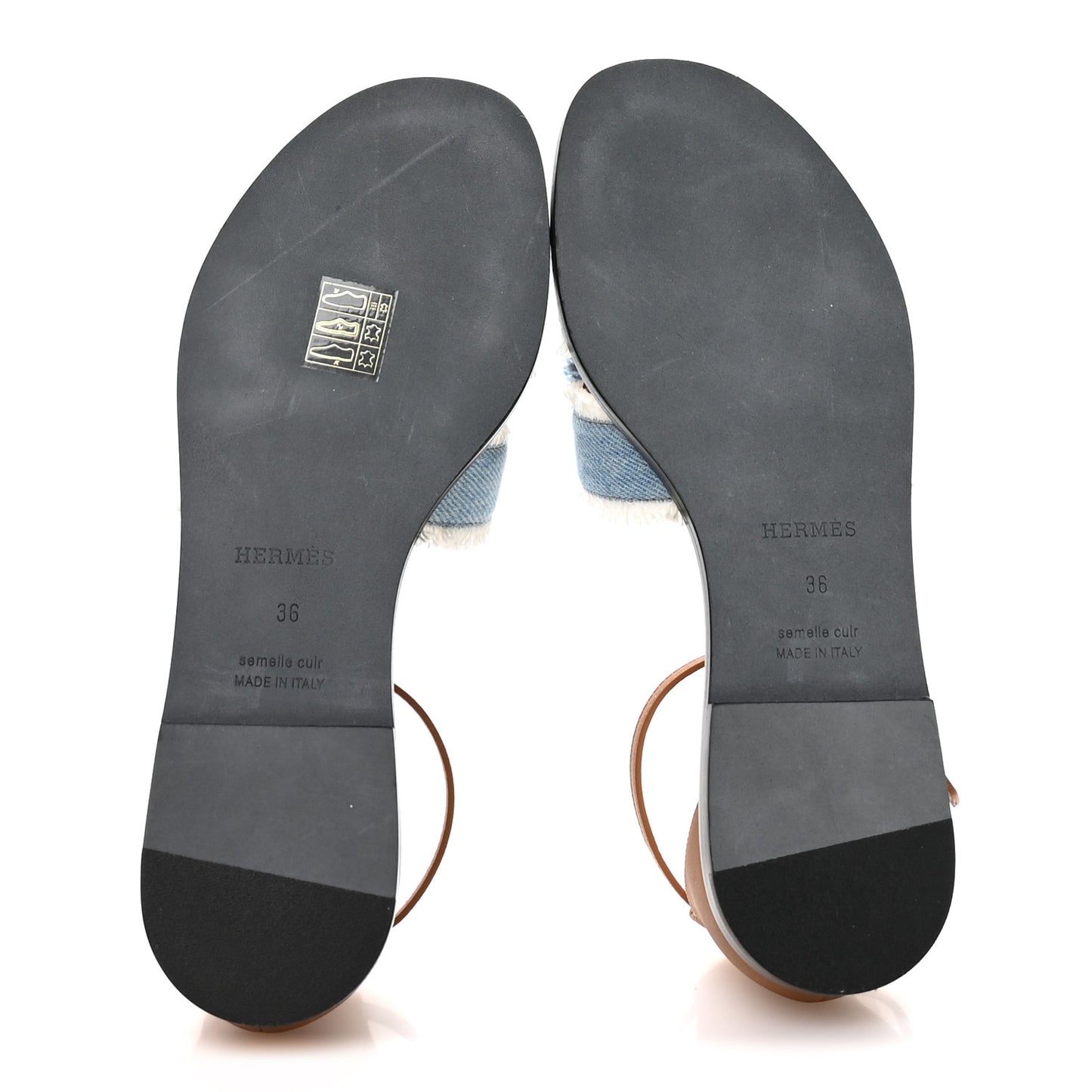 Denim Fringe Santorini Sandals 36 Bleu Clair Naturel