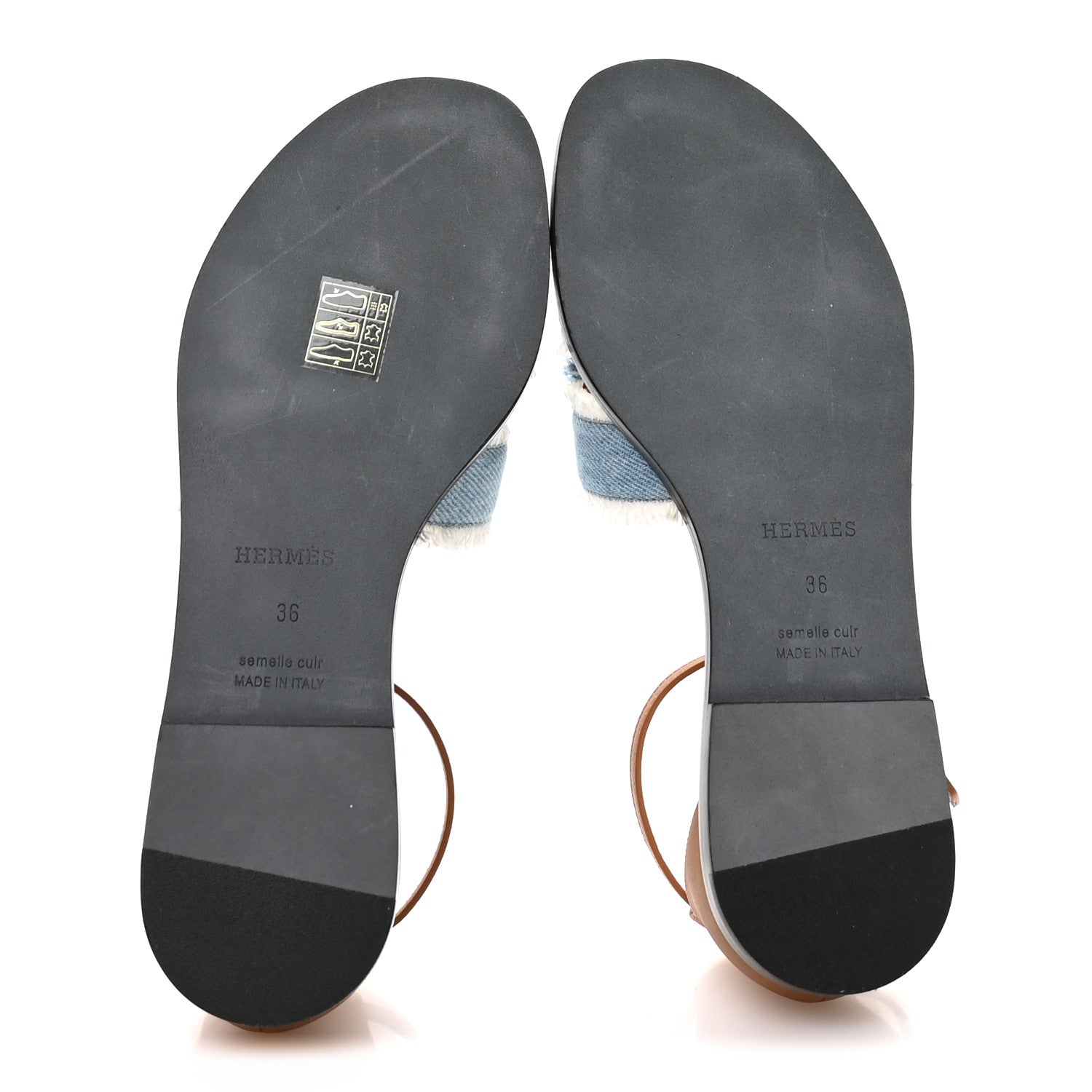 Hermes Denim Fringe Santorini Sandals 36 Bleu Clair Naturel 6 of 9