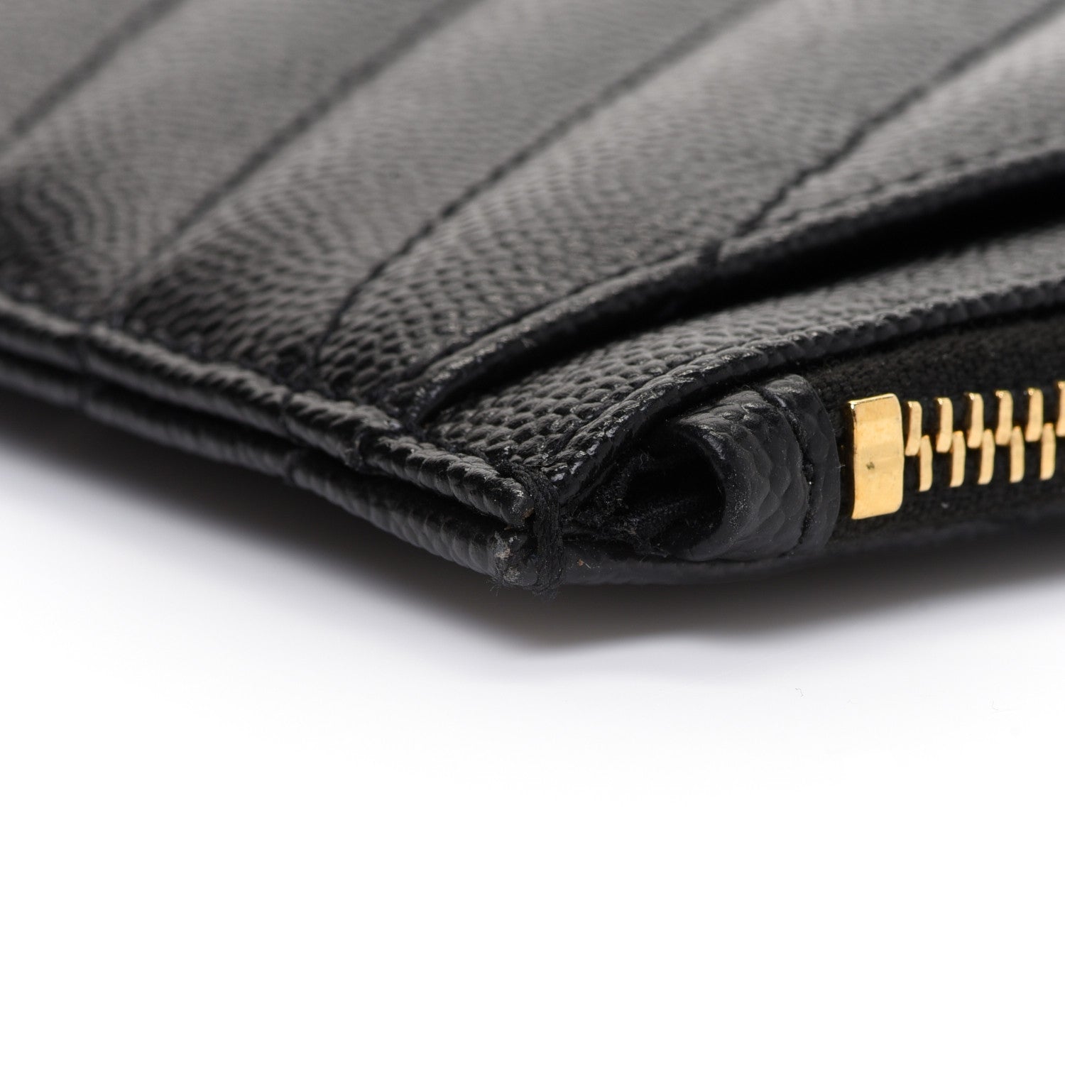 Saint Laurent Grain De Poudre Chevron Monogram Bill Pouch Black 10 of 13