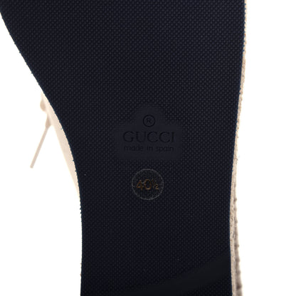 Gucci Canvas Logo Lace-Up Platform Espadrilles 40.5 Greggio Grege 6 of 16