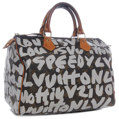 Louis Vuitton Monogram Graffiti Speedy 30 Silver 3 of 7