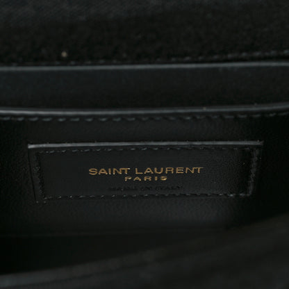 Saint Laurent Jersey Wool Patchwork Monogram Medium Jamie Baguette Black 6 of 9