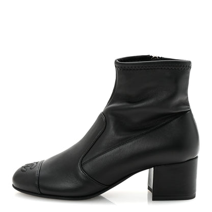Chanel Stretch Lambskin Cap Toe CC Short Boots 35 Black 1 of 9