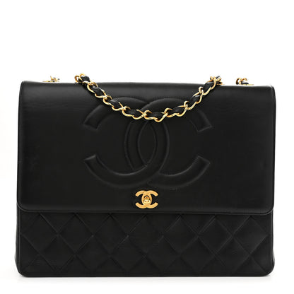 Chanel Lambskin Quilted CC Maxi Jumbo Single Flap Black 1 of 14