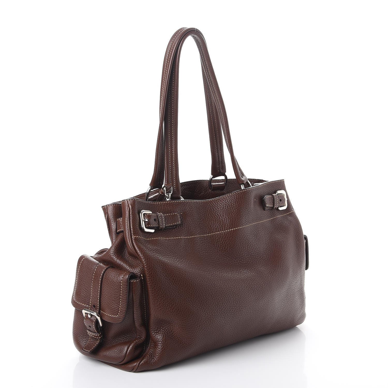 Prada Vitello Daino Shopping Tote Bruciato 4 of 10