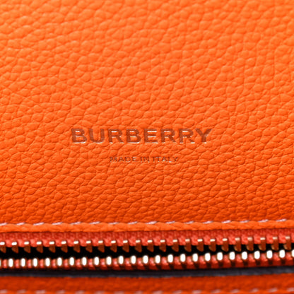 Burberry Calfskin Small Two Handle Title Bag Tan Bright Orange 7 of 8