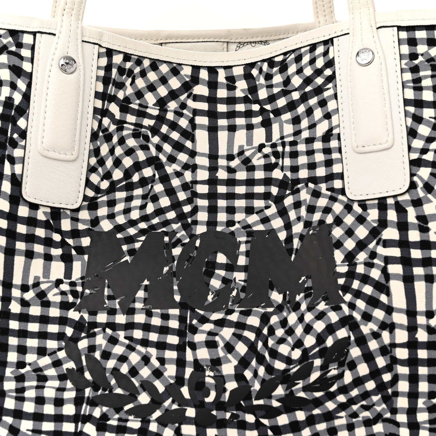 MCM Visetos Large Liz Reversible Shopper Tote White 12 of 20