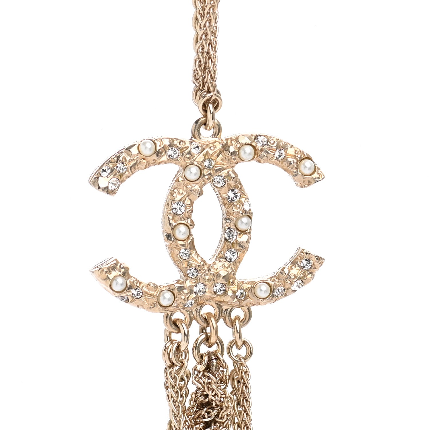 Chanel Pearl Chain CC Long Multistrand Necklace Gold 4 of 7