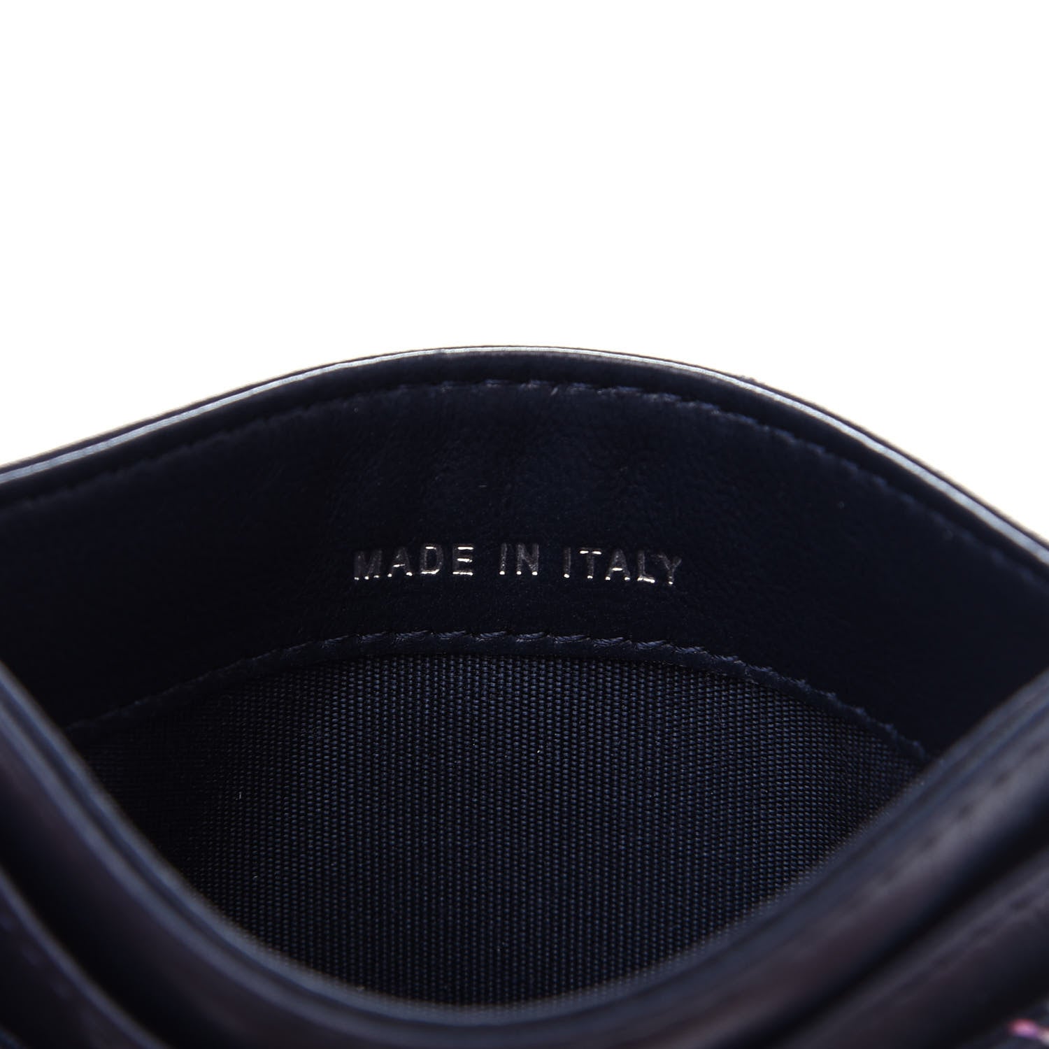 Chanel Lambskin Double Stitch Quilted Card Holder Navy Blue 7 of 9