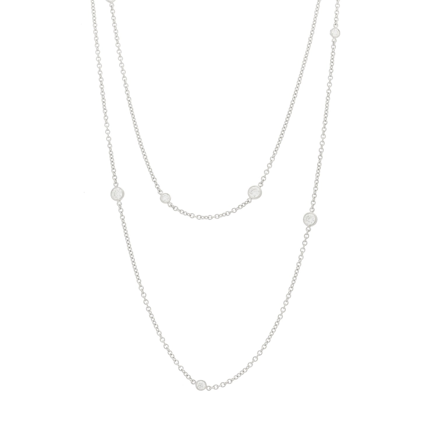 Platinum 1.21ctw Elsa Peretti Diamonds by the Yard Sprinkle Necklace