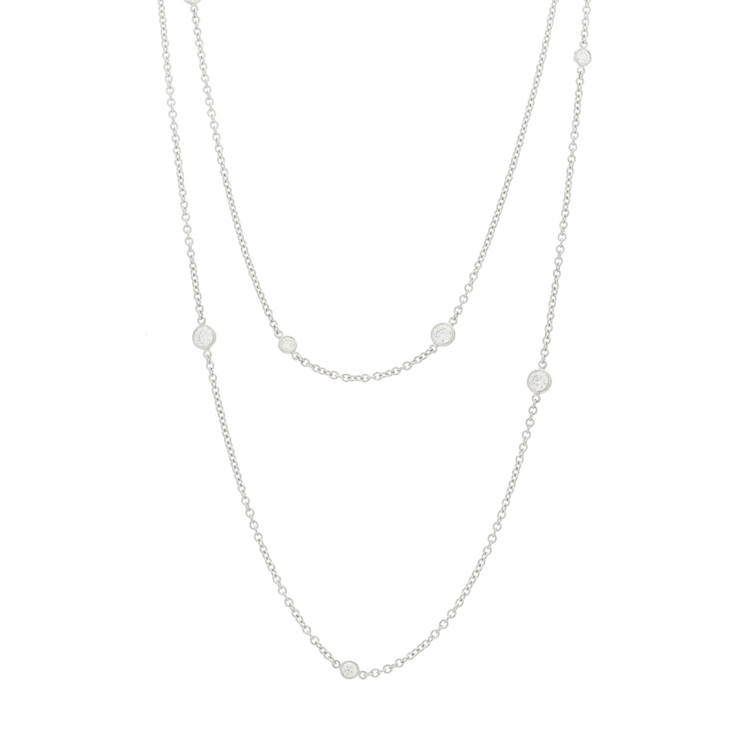 Tiffany Platinum 1.21ctw Elsa Peretti Diamonds by the Yard Sprinkle Necklace 1 of 5