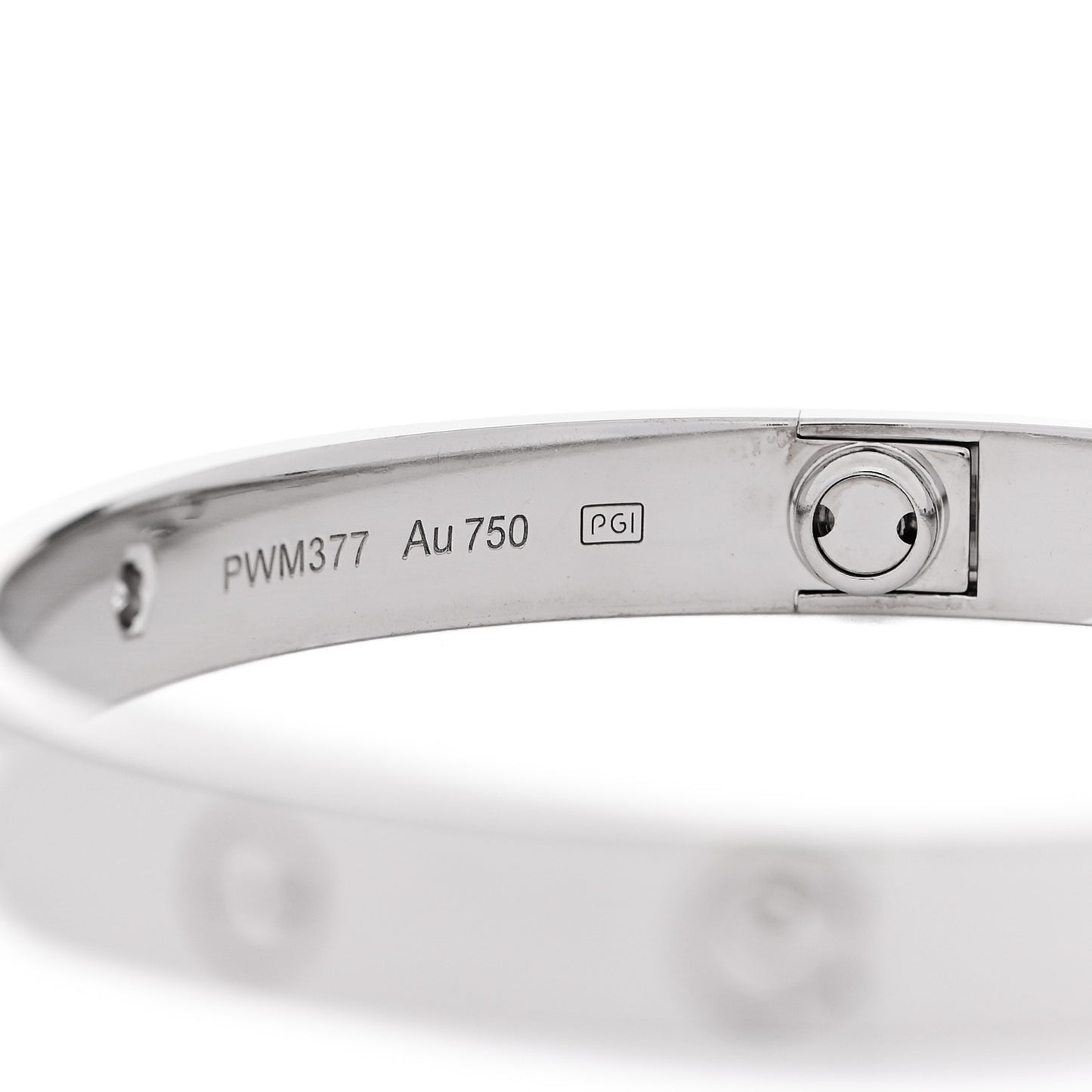 18K White Gold 4 Diamond Love Bracelet 17
