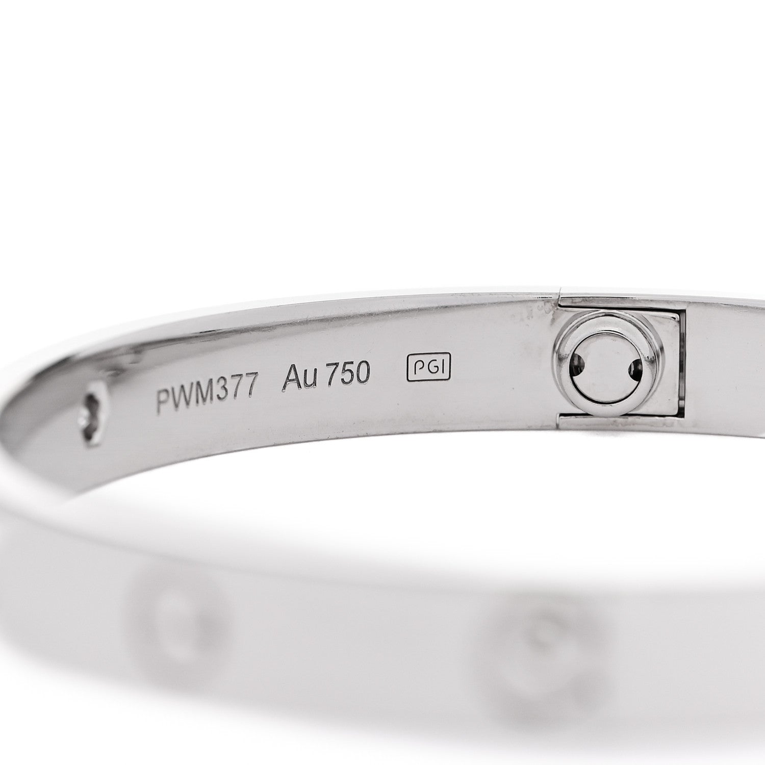 Cartier 18K White Gold 4 Diamond Love Bracelet 17 5 of 8