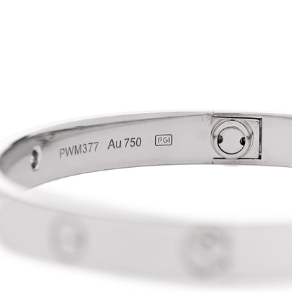 Cartier 18K White Gold 4 Diamond Love Bracelet 17 5 of 8