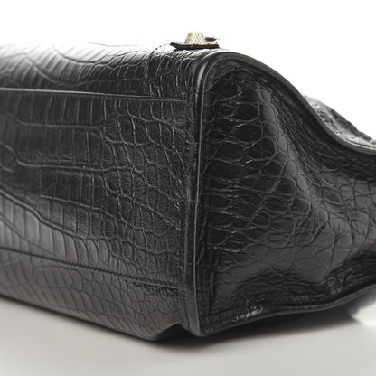 Balenciaga Calfskin Crocodile Embossed Giant 12 Gold Hardware City Black 9 of 10