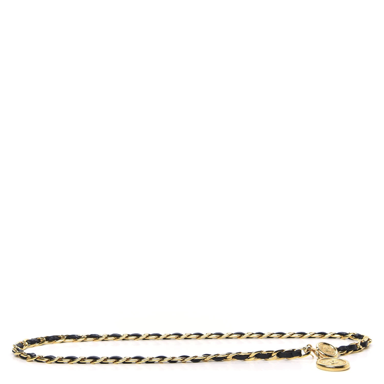 Chanel Lambskin Chain CC Medallion Belt Black Gold 1 of 3