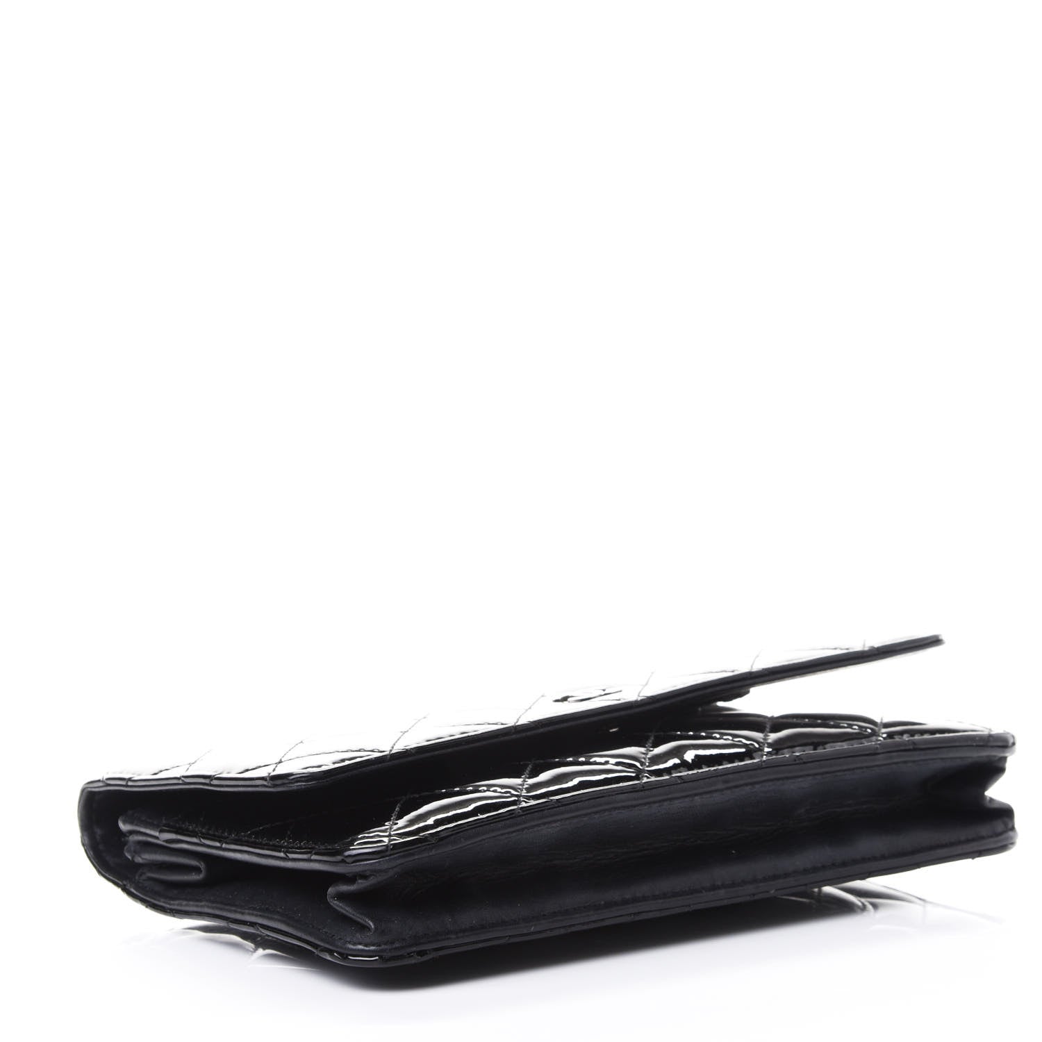 Chanel Patent Quilted Wallet On Chain WOC Black 3 of 4