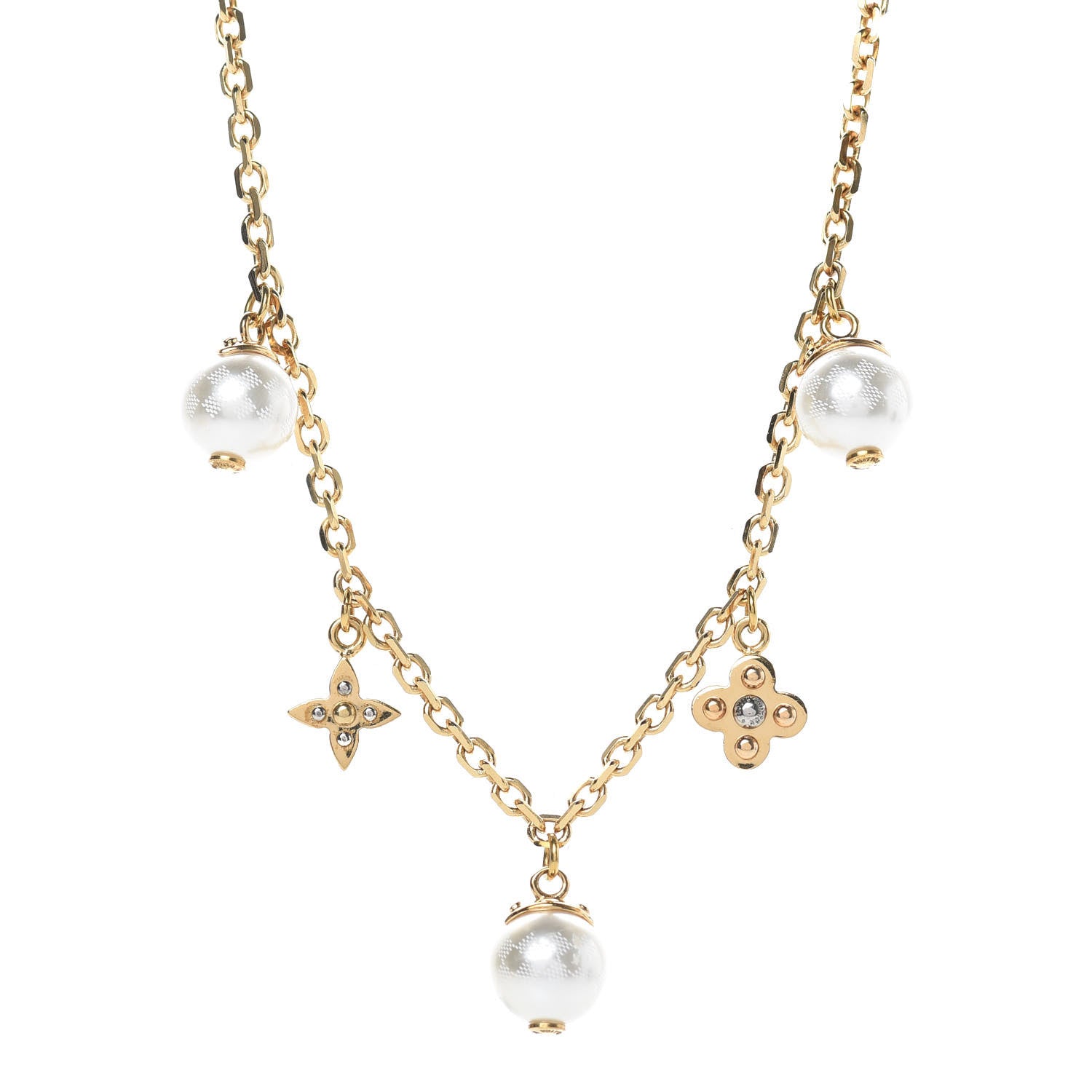 Louis Vuitton Pearl Charmy Necklace Gold 1 of 5