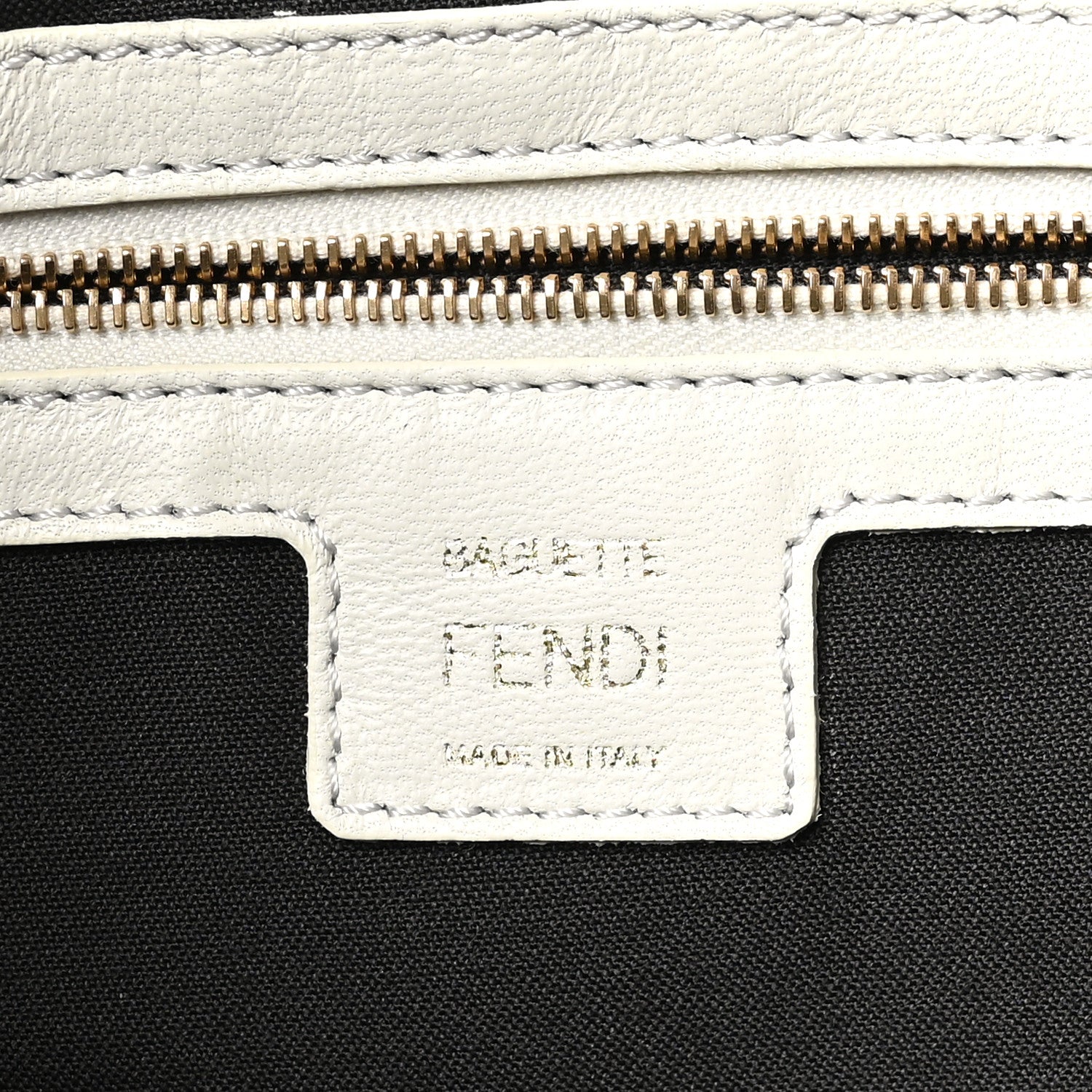 Fendi Nappa FF 1974 Embossed Large Baguette White 6 of 10