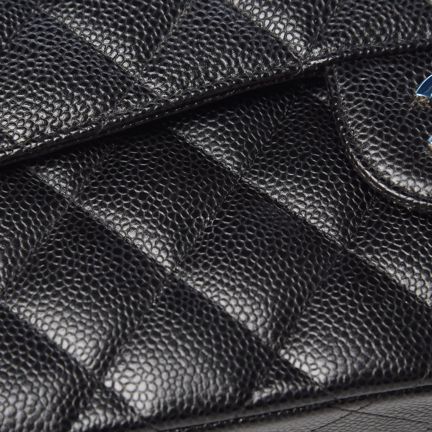 Caviar Quilted Jumbo Double Flap Black