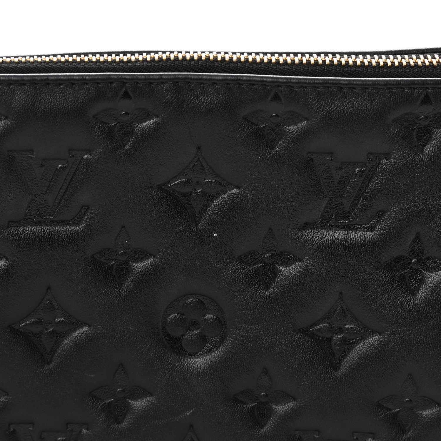 Louis Vuitton Lambskin Embossed Monogram Coussin MM Black 17 of 19