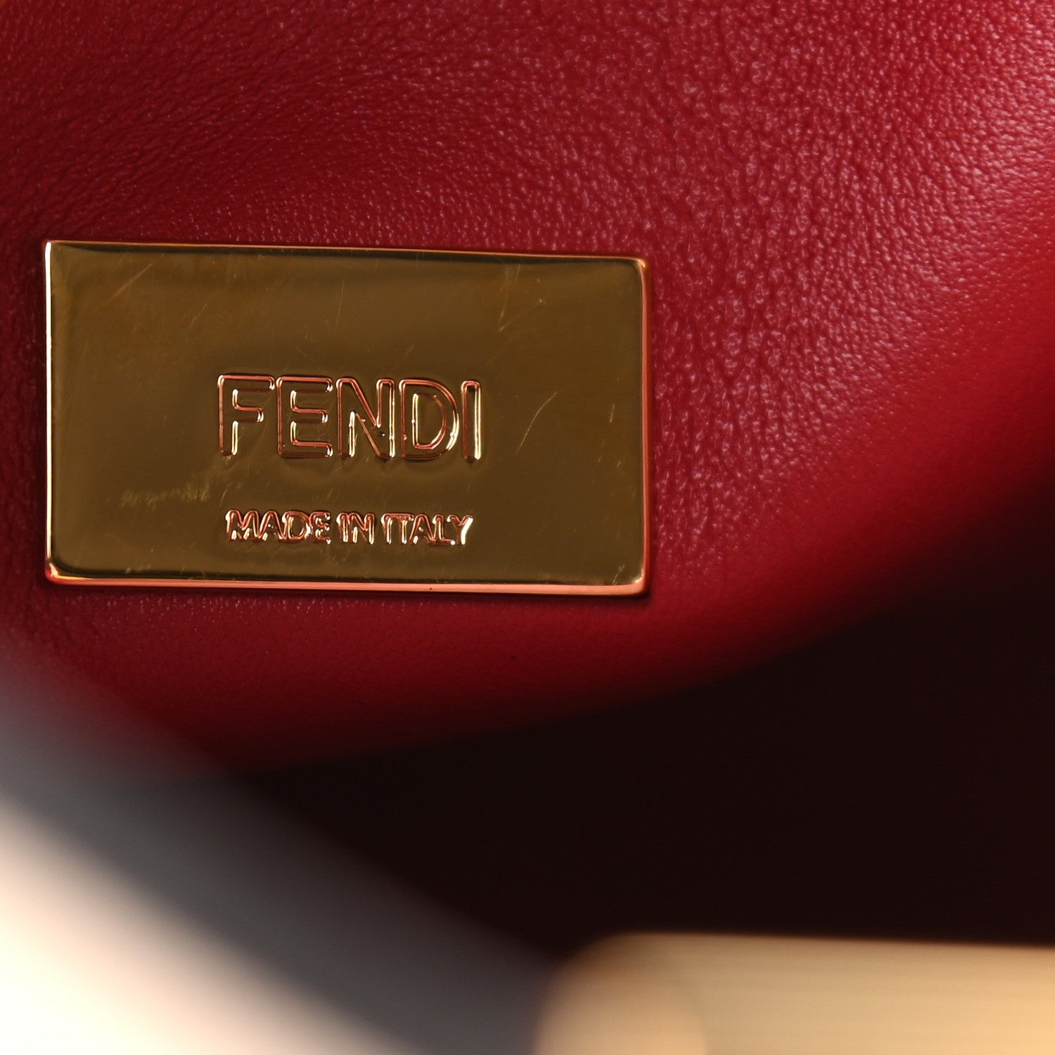 Fendi Vitello Tahiti Burro Bi-Color Medium Peekaboo Iconic Essentially Satchel Camelia Fragola Dark Blue 6 of 8