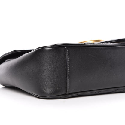 Gucci Calfskin Matelasse Medium GG Marmont Shoulder Bag Black 10 of 12