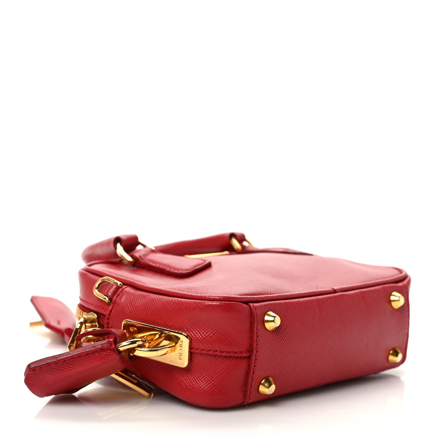 Saffiano Lux Mini Top Handle Crossbody Bag Fuoco